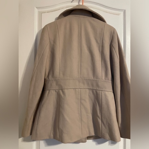 Kenneth Cole New York Tan Pea Coat Sz 8 - Picture 8 of 10